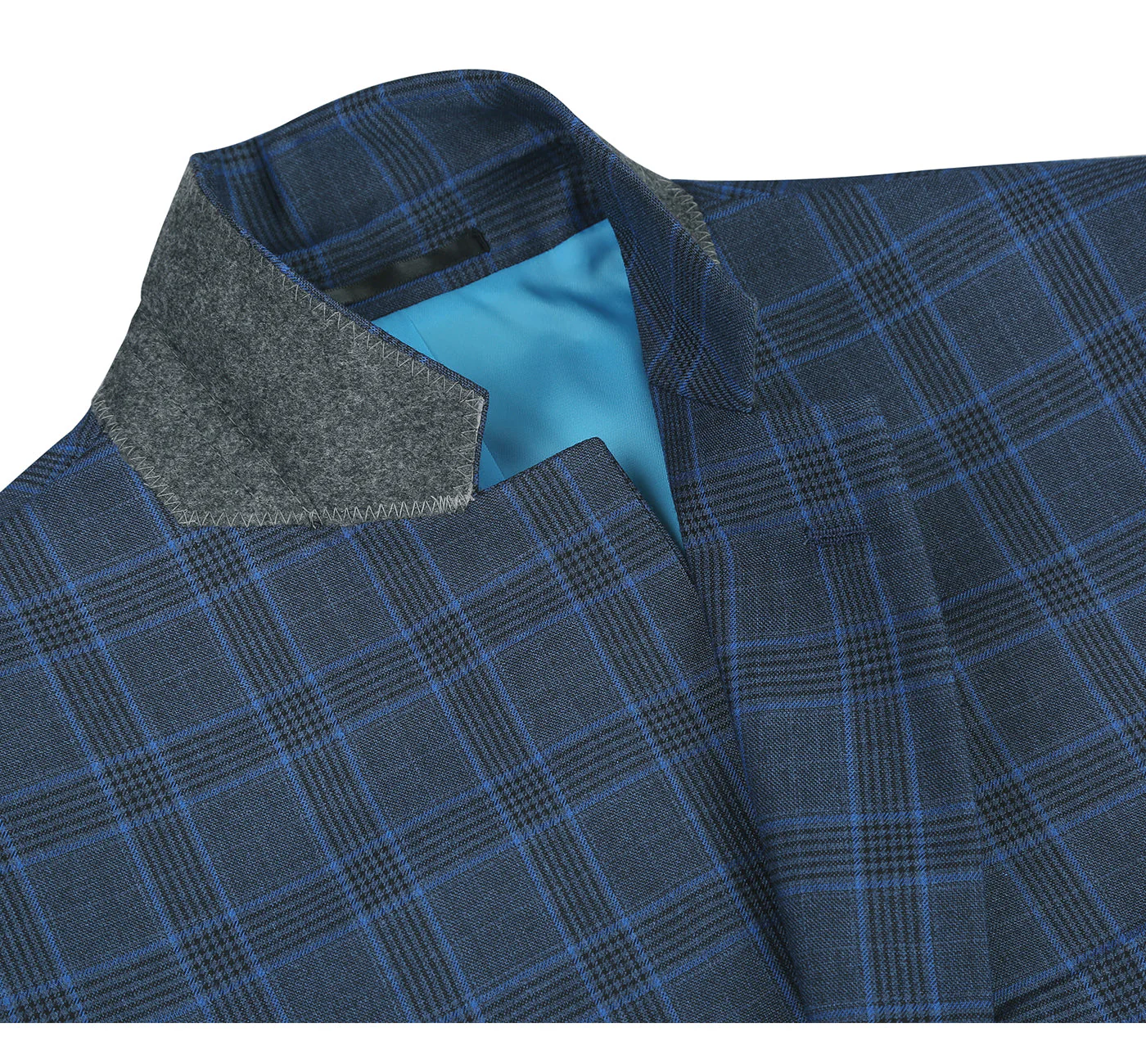 293-6 Men's Two Piece Classic Fit Windowpane Check Dress Suit - Image 4