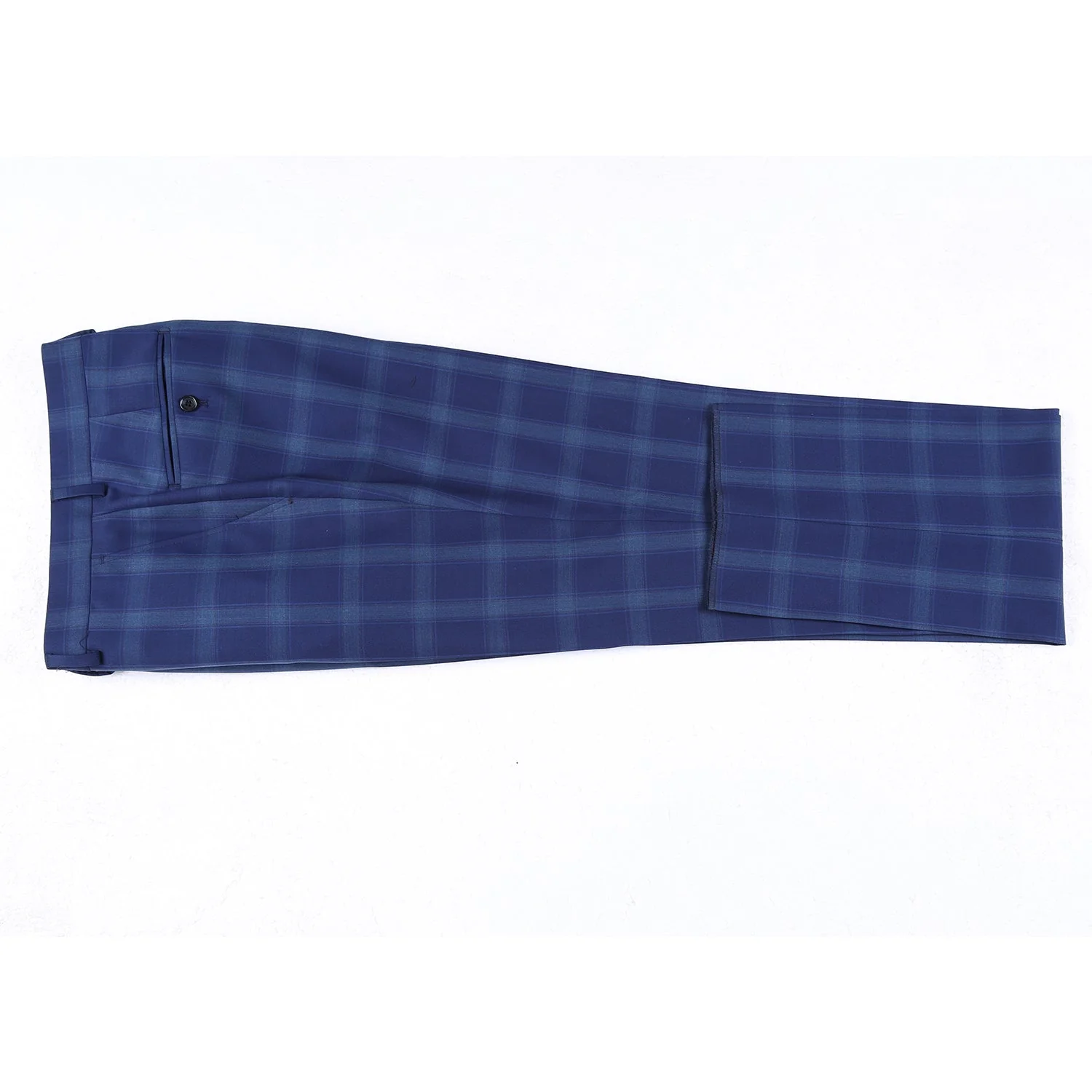 562-5 Men's Classic Fit Wool Checked Suits - Image 7