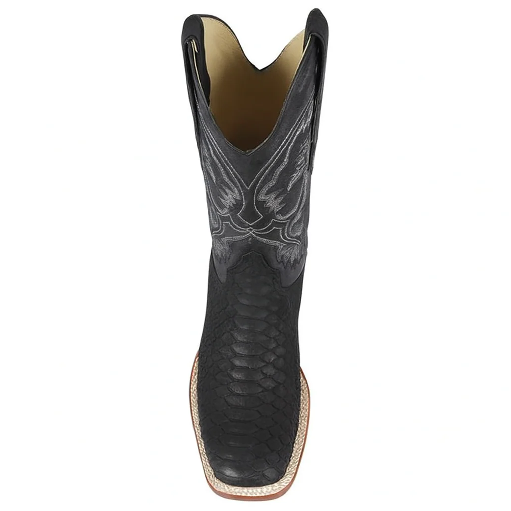 Suede Black Python Cowboy Boots - Image 2