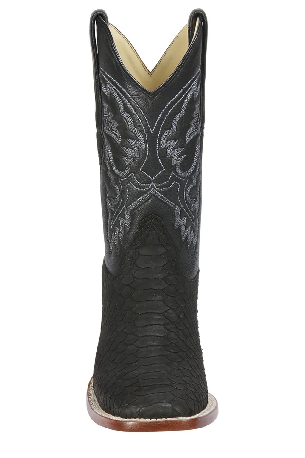 Suede Black Python Cowboy Boots - Image 3