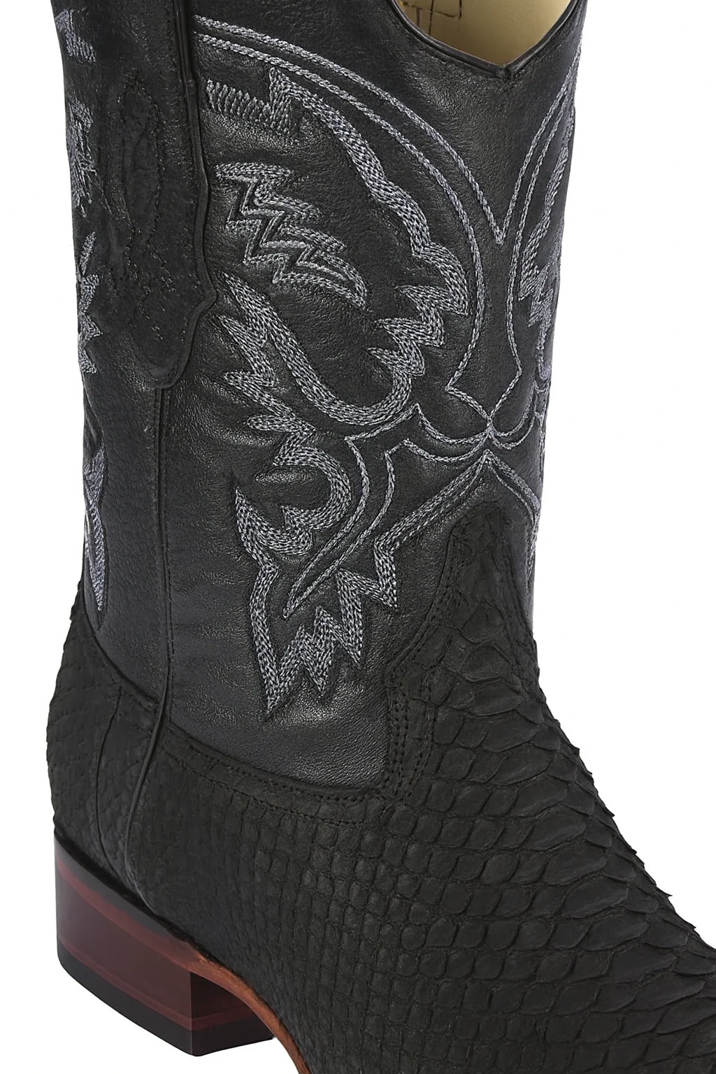 Suede Black Python Cowboy Boots - Image 6
