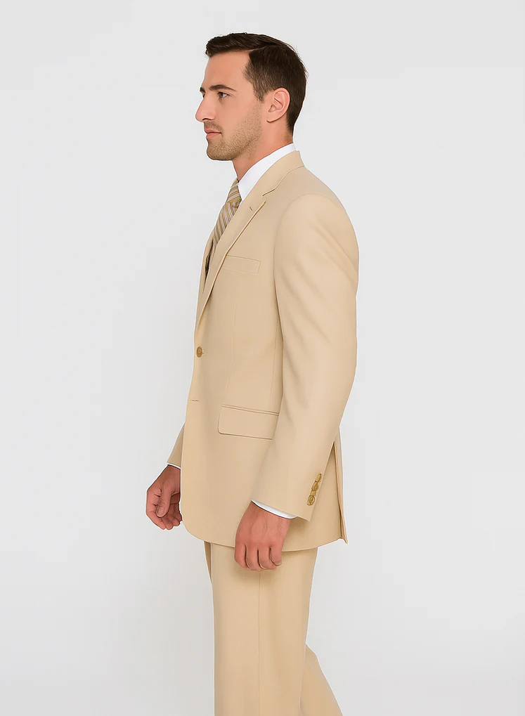 Tan Big and Tall Linen Suit - Image 3