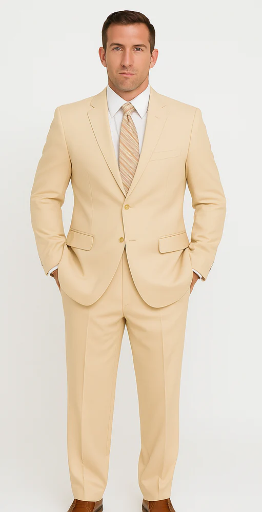 Tan Big and Tall Linen Suit - Image 7