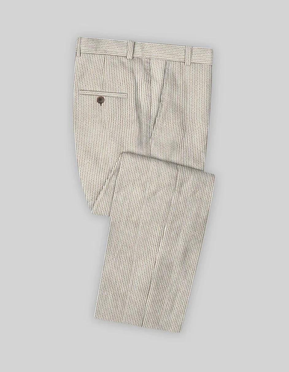 Tan Seersucker Suit - Image 5