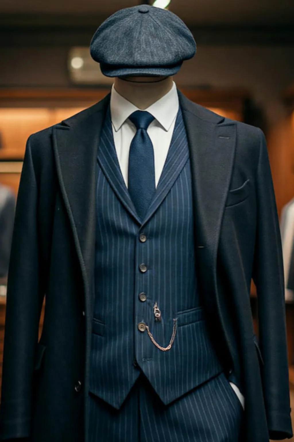 Thomas Shelby Suit - Thomas Shelby Costume + Pants + Vest + Overcoat + Hat Charcoal - Image 8