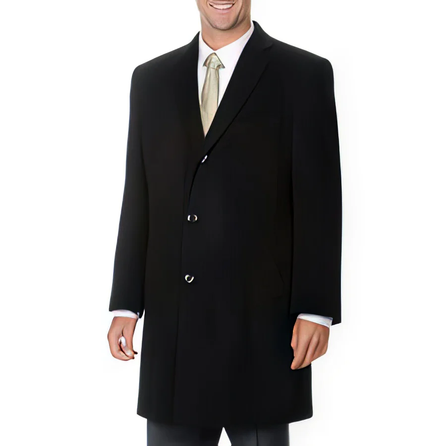 Three Quarters Length Moda Men's Dress Coat Men's Car Coat 'Ram' Black Blend Top Coat - Men's Overcoat