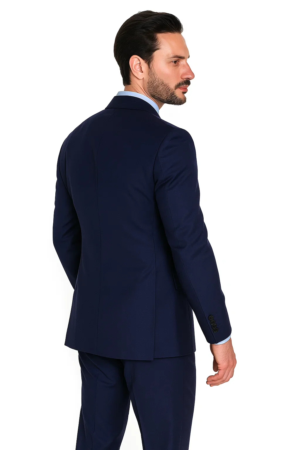 Tiglio Rosso Mens French Blue Wool Double Breasted Suit - Image 8