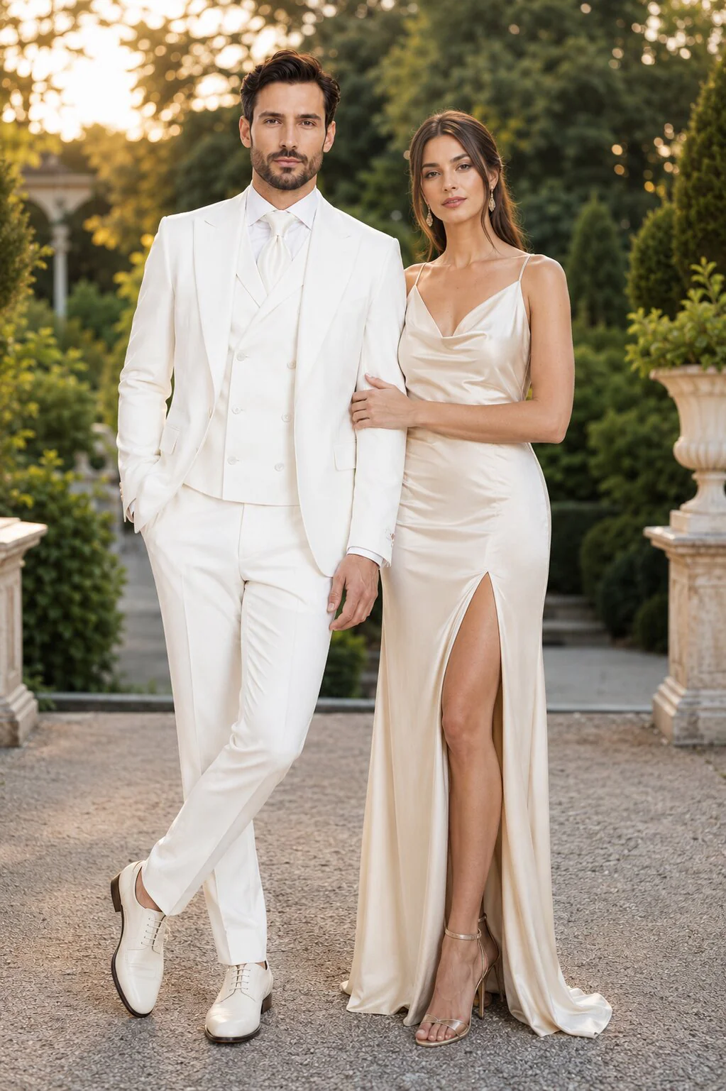 Tiglio Rosso Suit - Classic Fit Athletic Cut 100% Wool Super 150s Italian Fabric Peak Lapel in Color Off White - Image 6