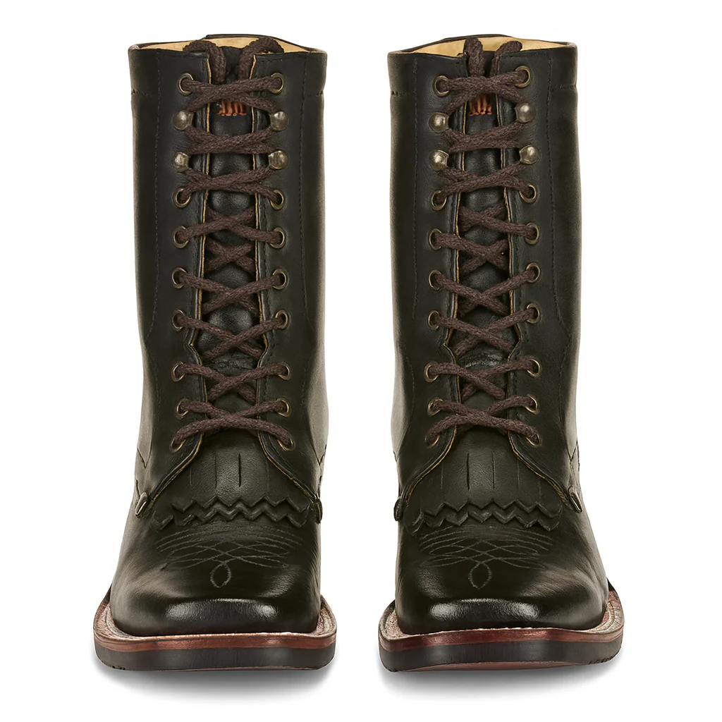 Mens Square Toe Lace Up Boots