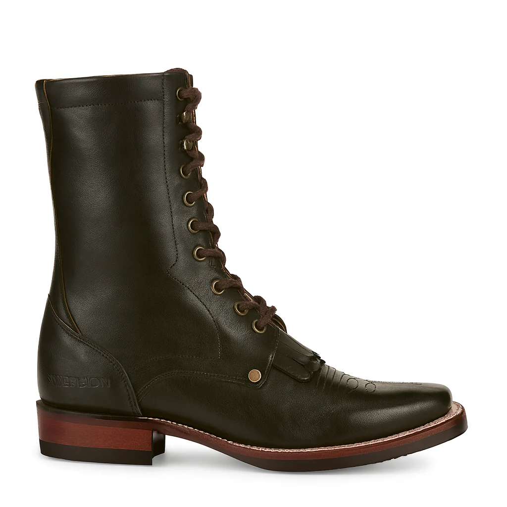 Mens Square Toe Lace Up Boots - Image 3