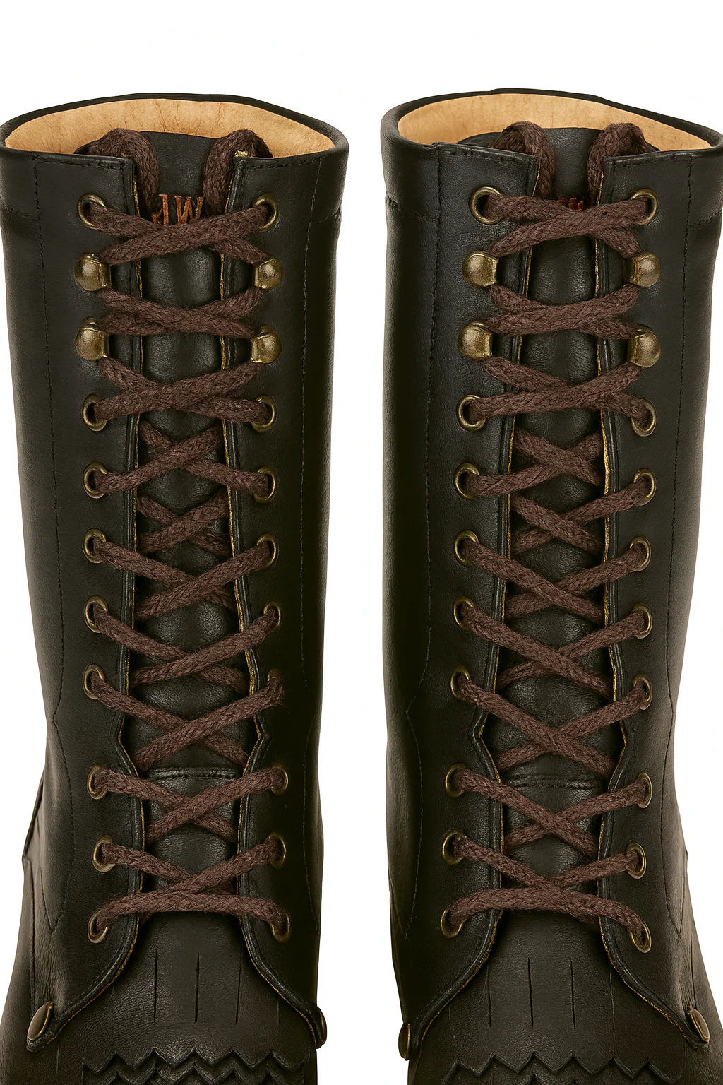 Mens Square Toe Lace Up Boots - Image 5