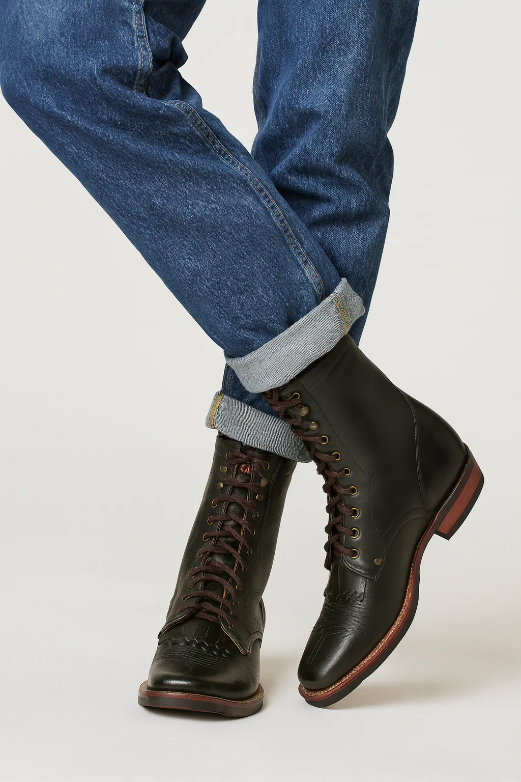Mens Square Toe Lace Up Boots - Image 6