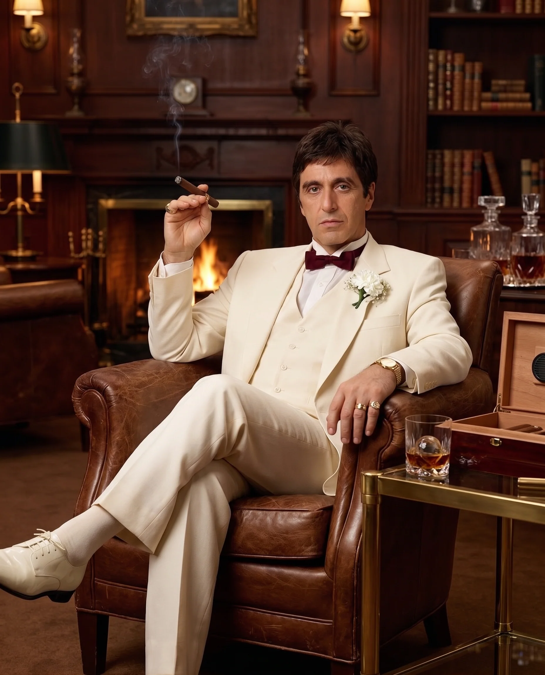 Tony Montana’s Ivory Vested Suit – Classic Ivory 3 Piece Suit for Wedding, Formal and Evening Wear - Image 13