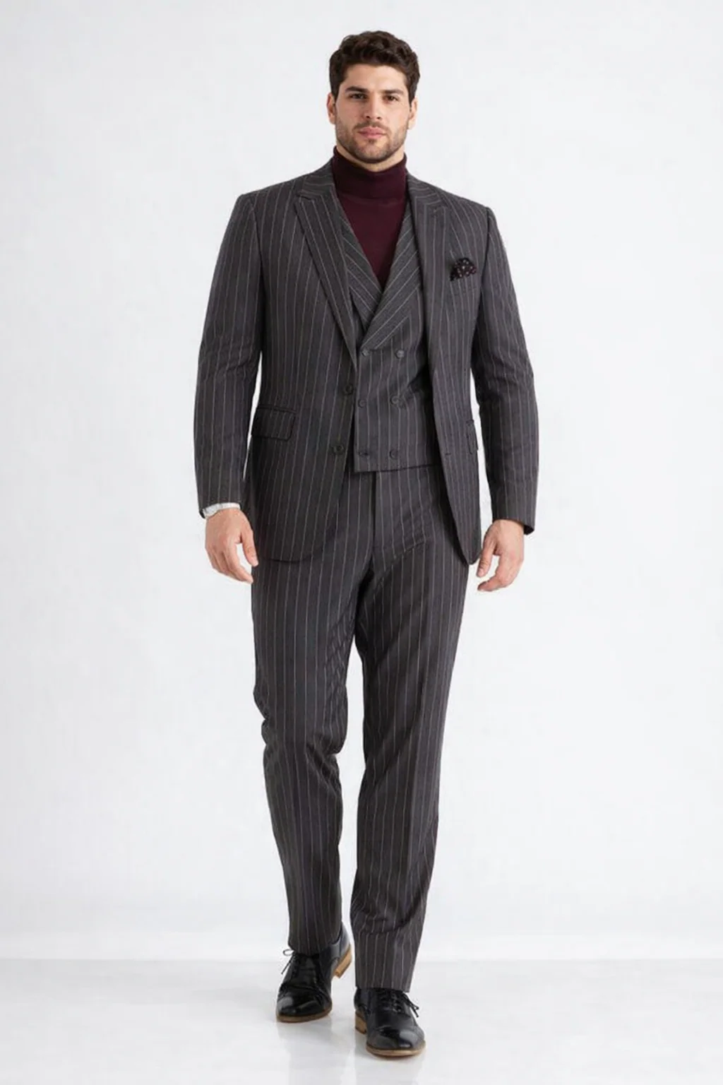Turtleneck Suit + Free Turtleneck Sweater Package - Black Mens Suit - Image 7
