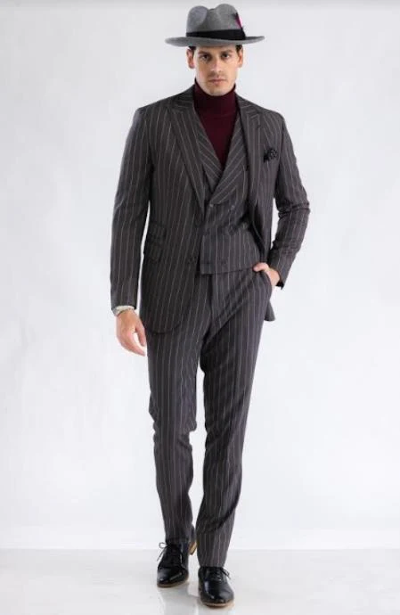 Turtleneck Suit + Free Turtleneck Sweater Package - Black Mens Suit - Image 9
