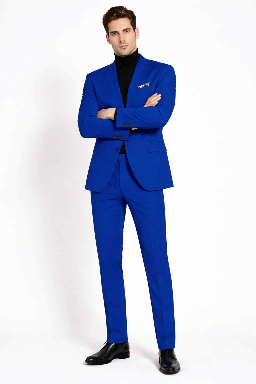 Royal Blue Suit With Turtleneck for Every Occasion - Image 5