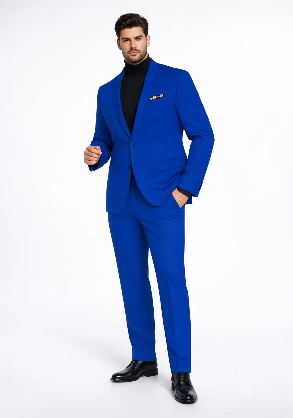 Royal Blue Suit With Turtleneck for Every Occasion - Image 6