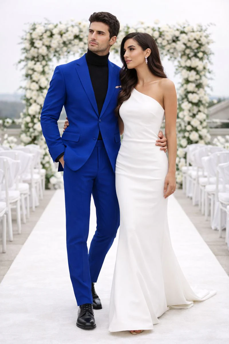 Royal Blue Suit With Turtleneck for Every Occasion - Image 8