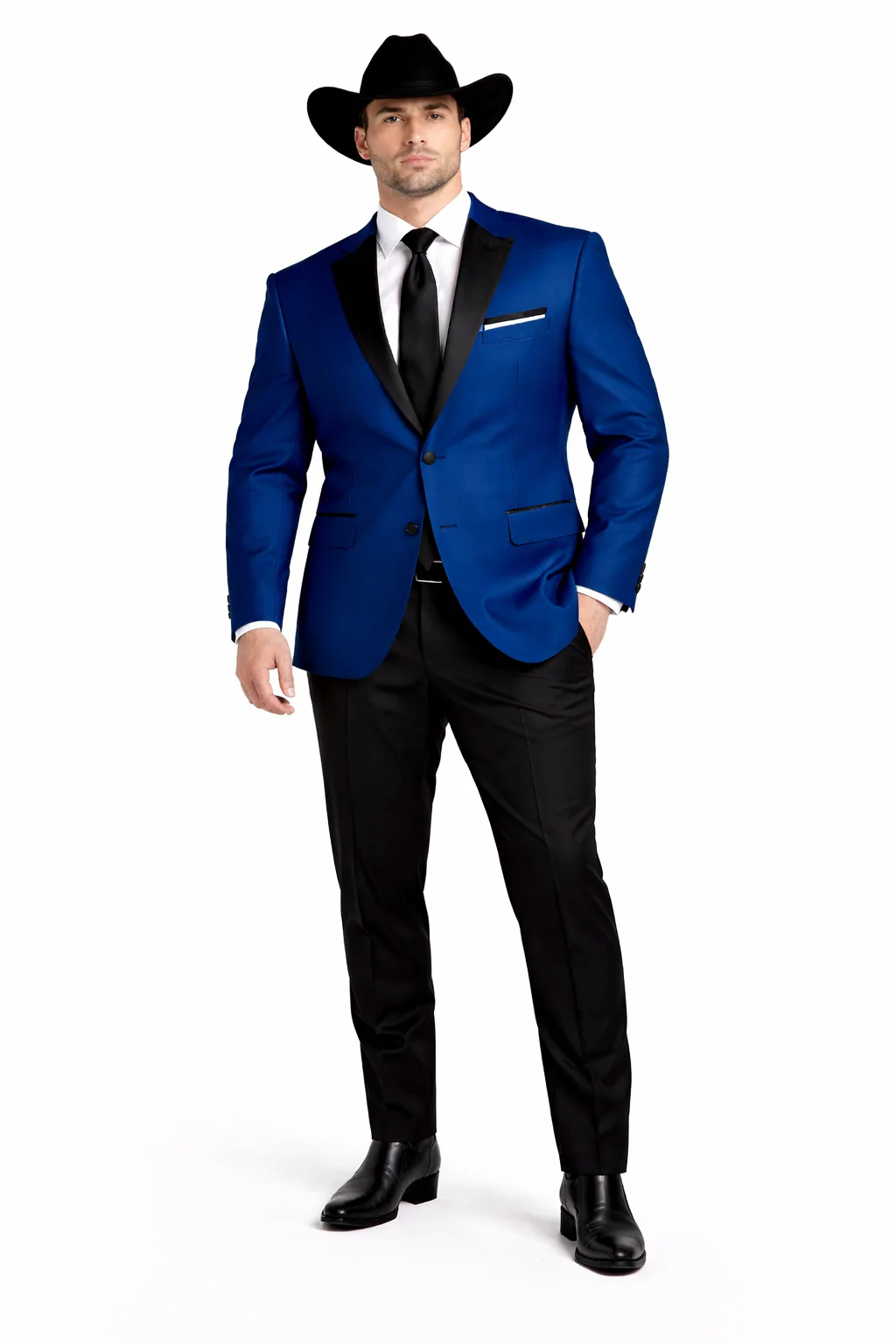 Two Toned Royal Light Blue Two Button Velvet or Dress Suits for Men Fabric Tuxedo Suit Or Dinner Jacket Black Lapeled - Image 7