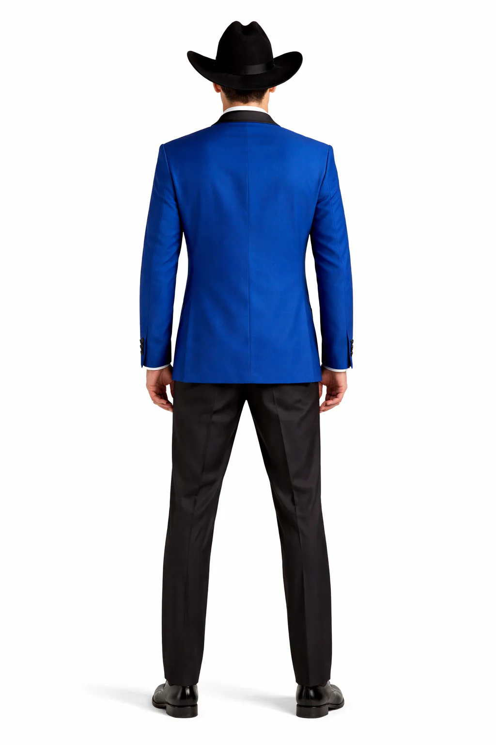 Two Toned Royal Light Blue Two Buttons Velvet or Dress Suits for Men Fabrics (Your Choice) Tuxedo Suit Or Dinner Jacket Black Lapeled - Image 2