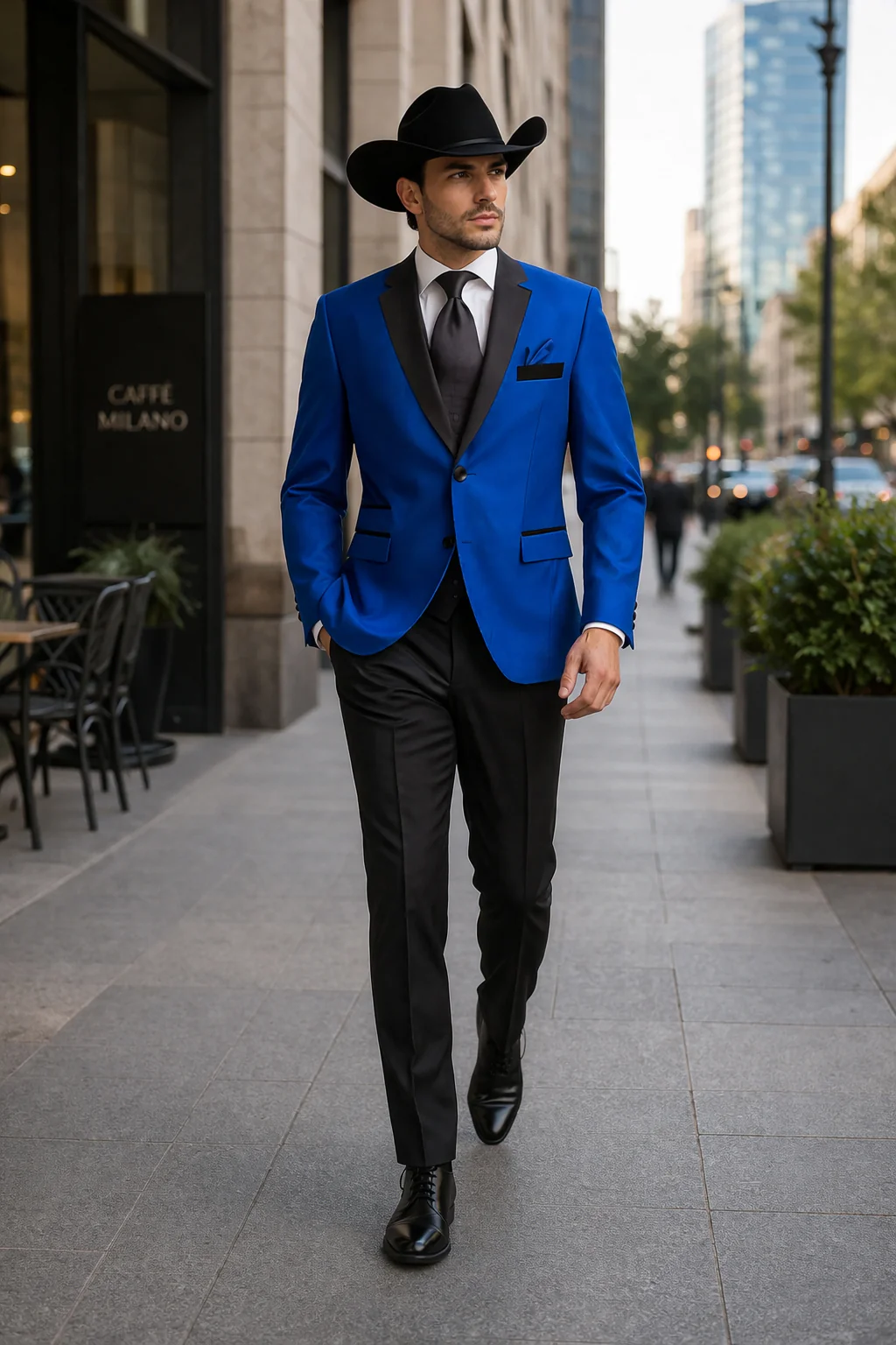 Two Toned Royal Light Blue Two Buttons Velvet or Dress Suits for Men Fabrics (Your Choice) Tuxedo Suit Or Dinner Jacket Black Lapeled - Image 8