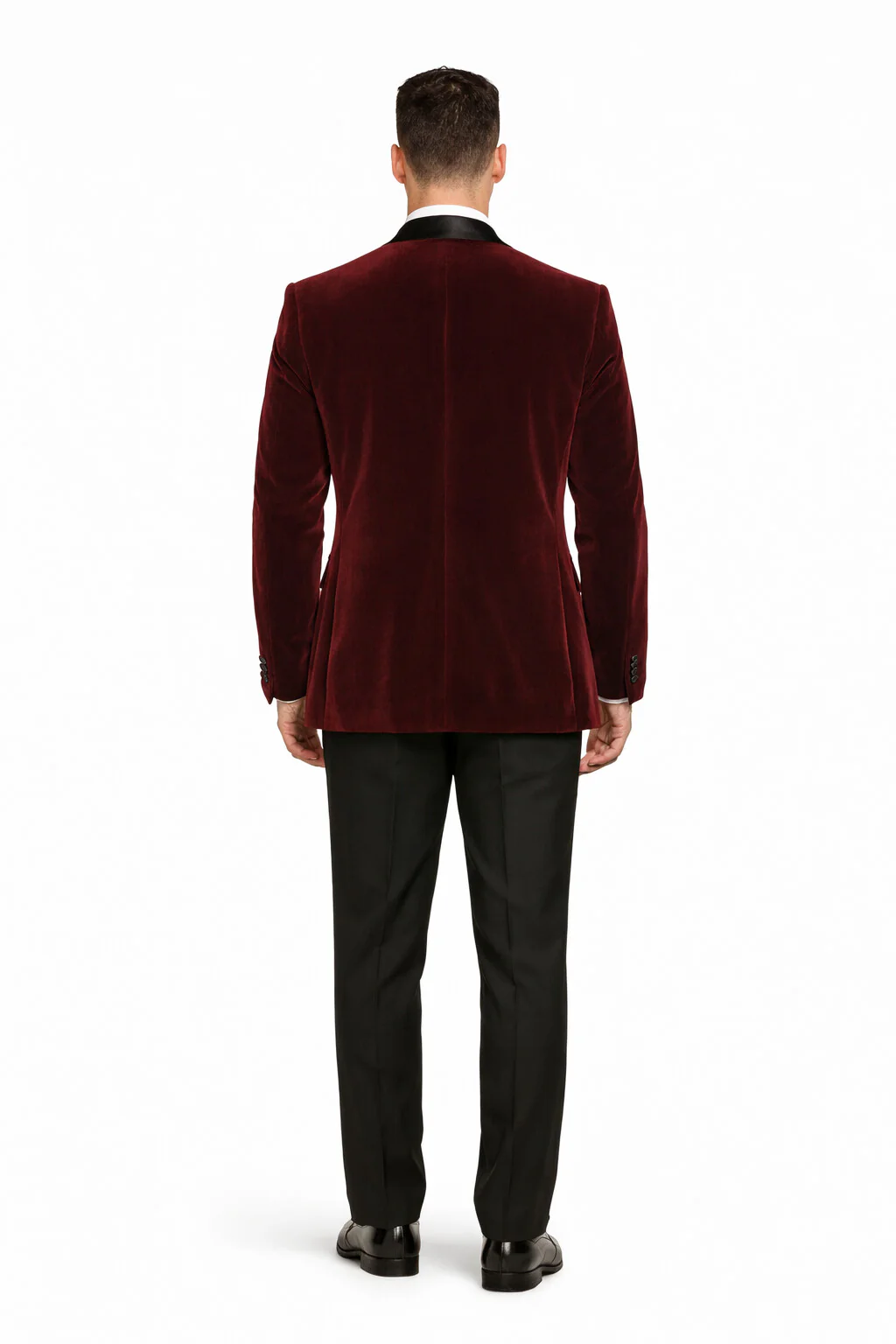 Velvet Blazer - Mens Velvet Jacket Mens 2 Button Modern Fit Suits Shawl Lapel Wine ~ Maroon Burgundy Suit - Image 2