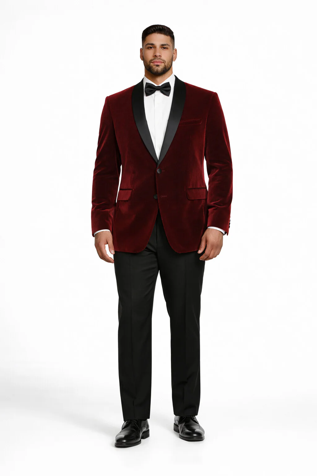 Velvet Blazer - Mens Velvet Jacket Mens 2 Button Modern Fit Suits Shawl Lapel Wine ~ Maroon Burgundy Suit - Image 6