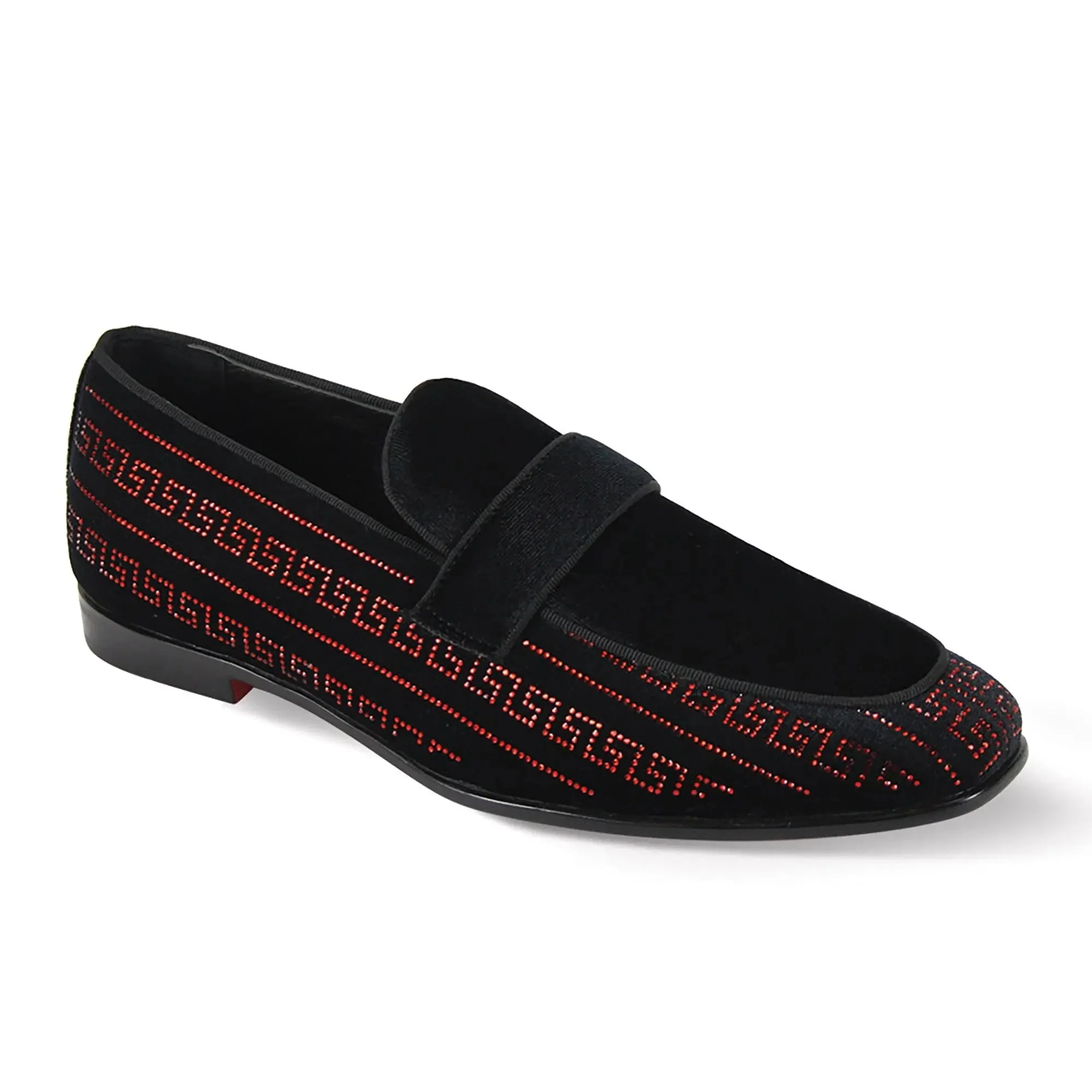 Vincent Velvet Rhinestone sequin Slip-On Smoking Loafers by After Midnight - Image 3
