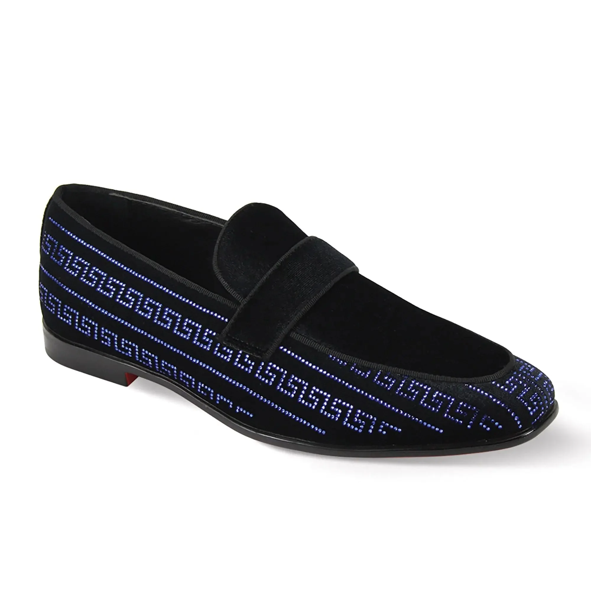 Vincent Velvet Rhinestone sequin Slip-On Smoking Loafers by After Midnight - Image 4
