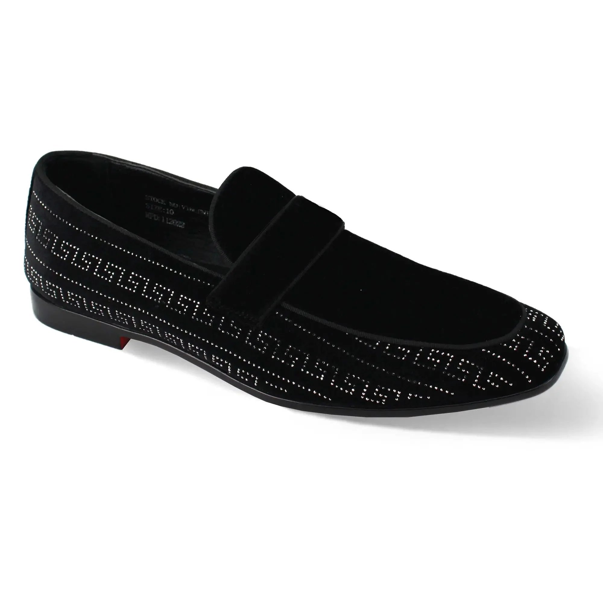 Vincent Velvet Rhinestone sequin Slip-On Smoking Loafers by After Midnight - Image 5