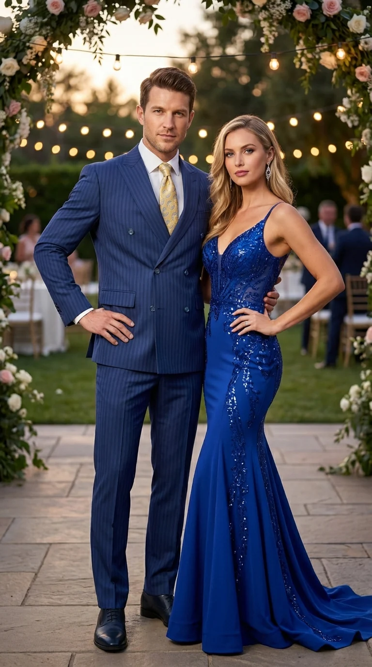 Vitali Mens Blue Tone on Tone Shadow Pinstripe Suit Set – Double Breasted Business Modern Fit Side Vented - Image 13