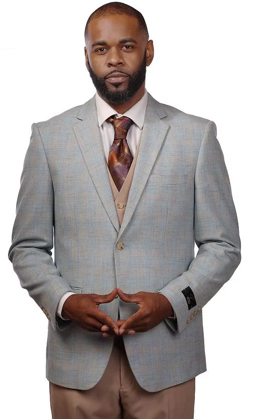 Vitali Powder Plaid Modern Fit Vested Suit M6012