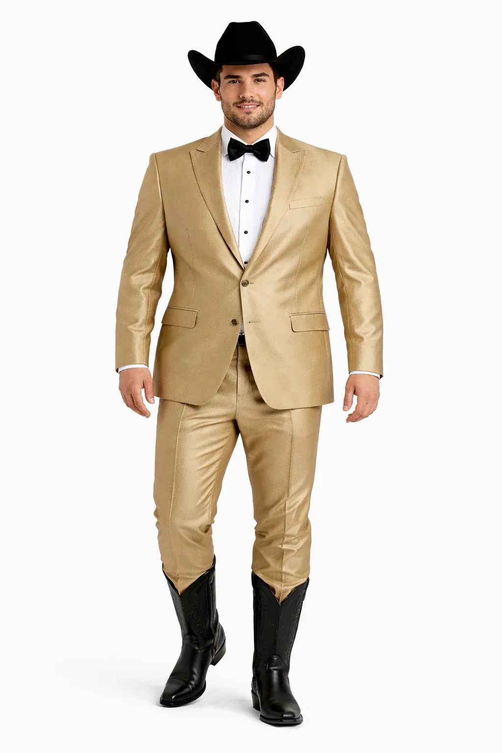 Western Shiny Suits For Wedding - Two Button Tuxedo - Traje Para Hombre - Image 7