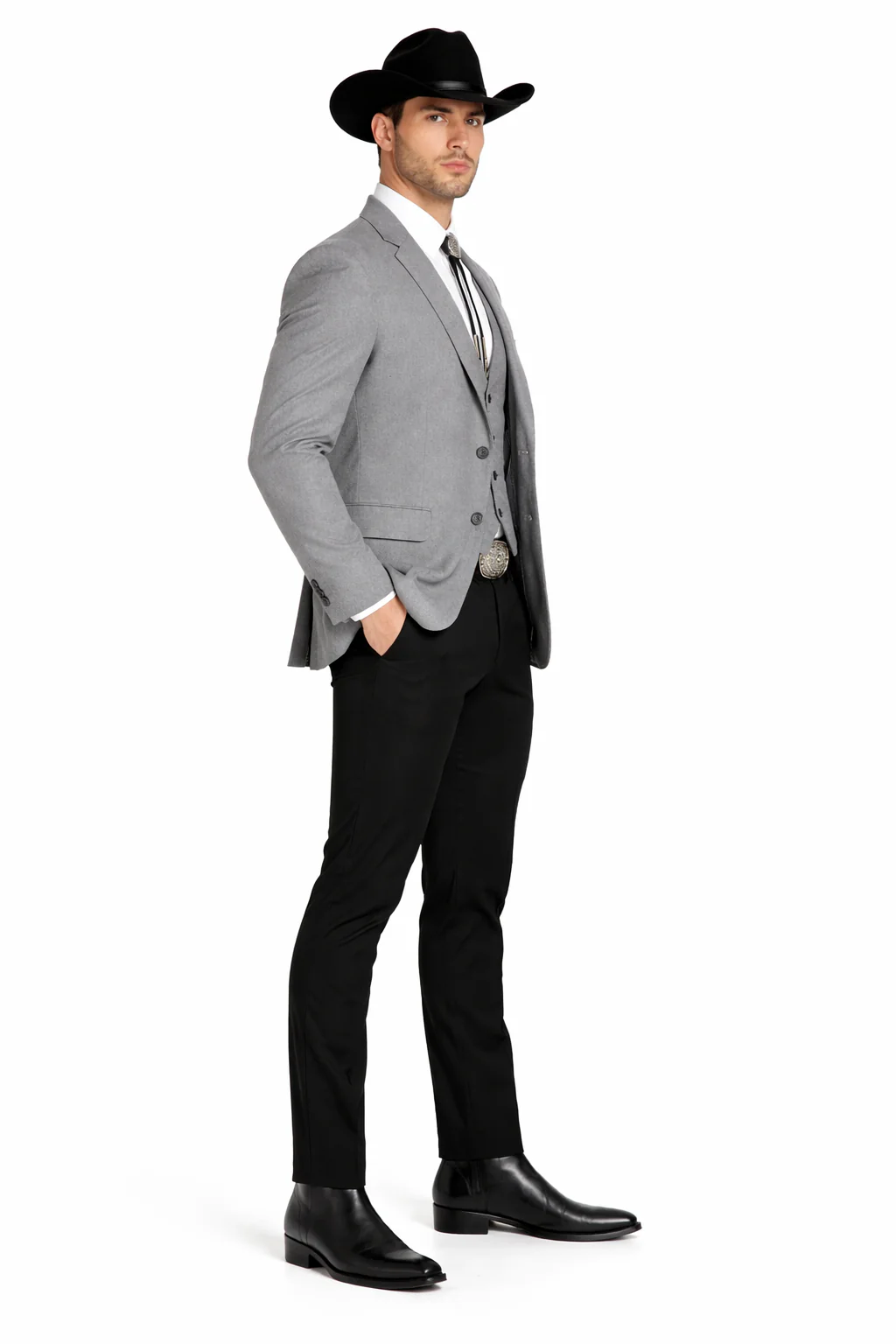 Western Suit - Gray Cowboy Tuxedo - Traje Para Hombre - Image 3