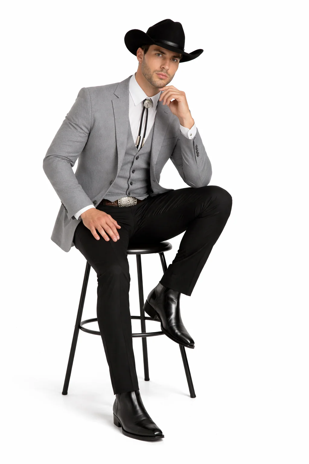 Western Suit - Gray Cowboy Tuxedo - Traje Para Hombre - Image 4