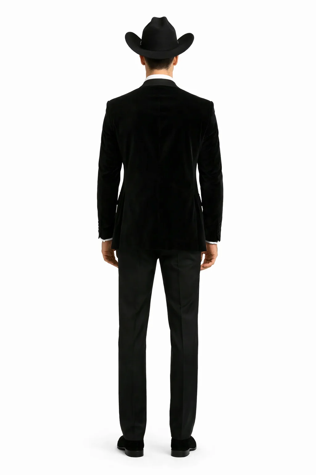 Western Suit - Trajes Para Hombres - Cowboy Formal Attire - Trajes De Novio - Black Matte Shawl Lapel - Image 2