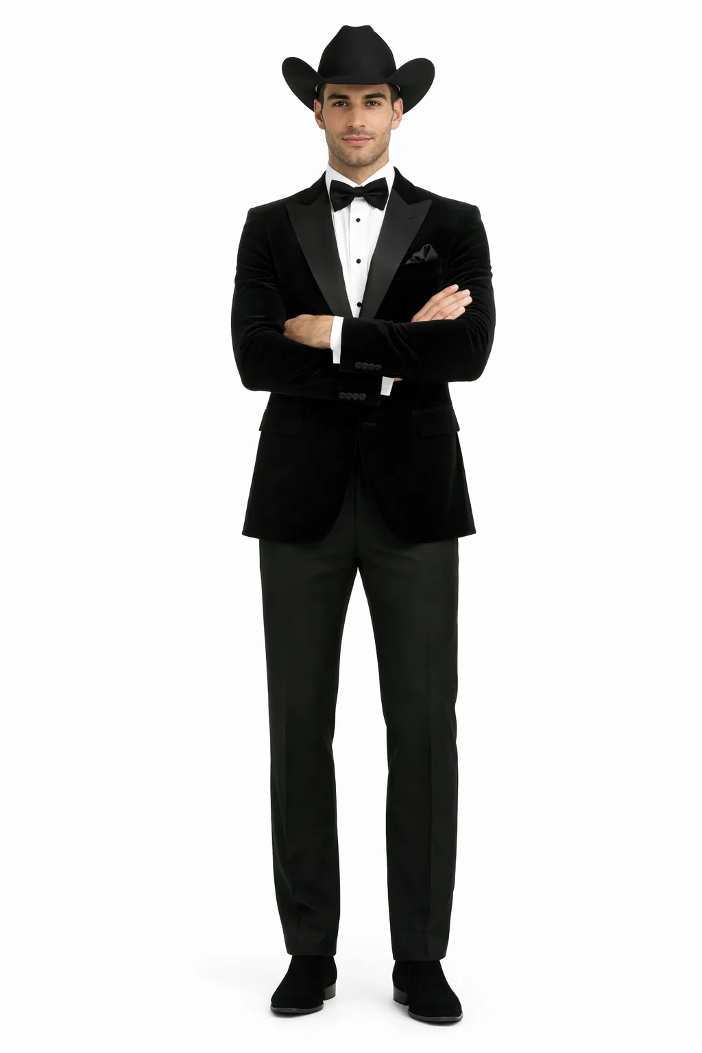 Western Suit - Trajes Para Hombres - Cowboy Formal Attire - Trajes De Novio - Black Matte Shawl Lapel - Image 5