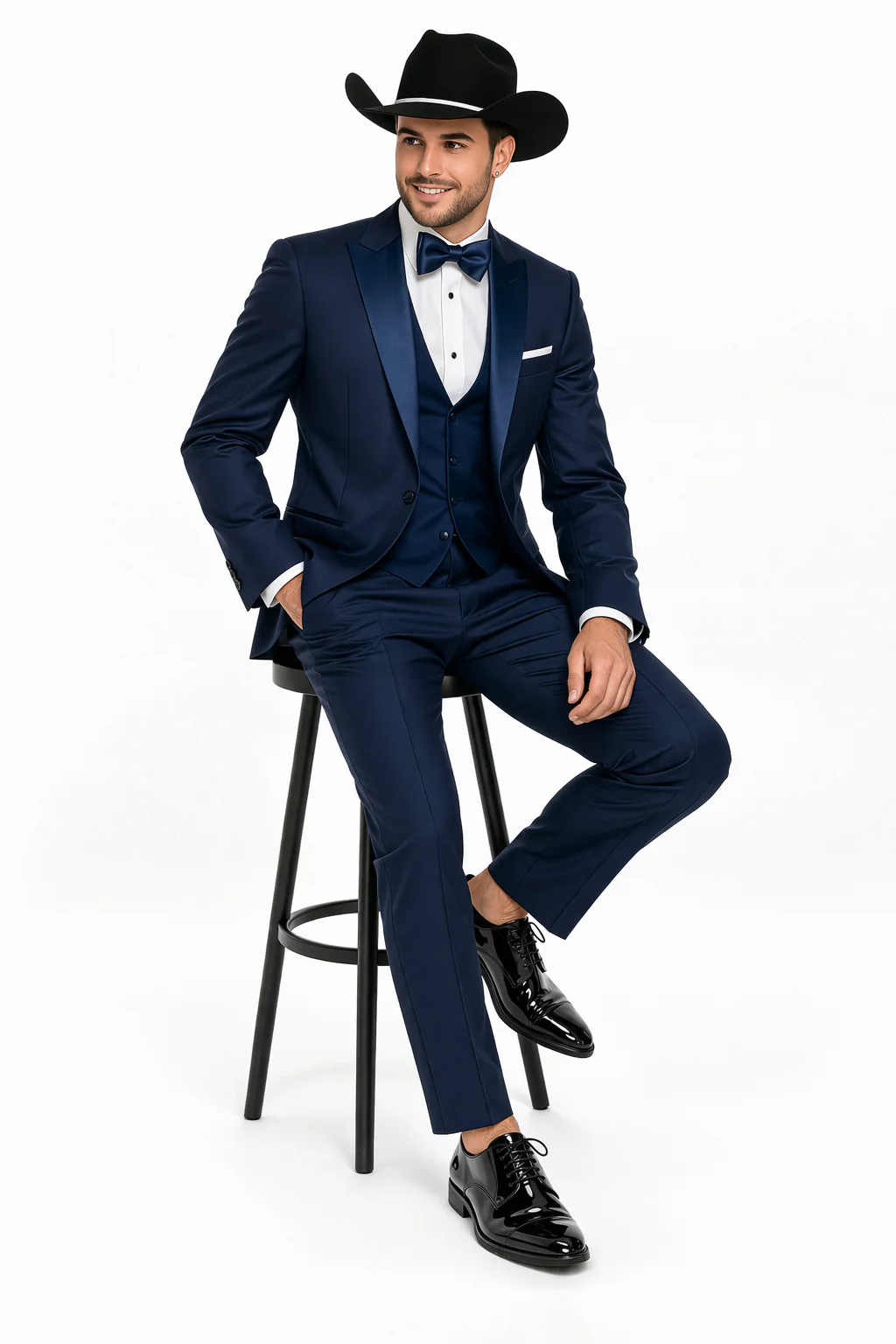 Western Suit - Trajes Para Hombres - Cowboy Formal Attire - Trajes De Novio - Blue - Image 4