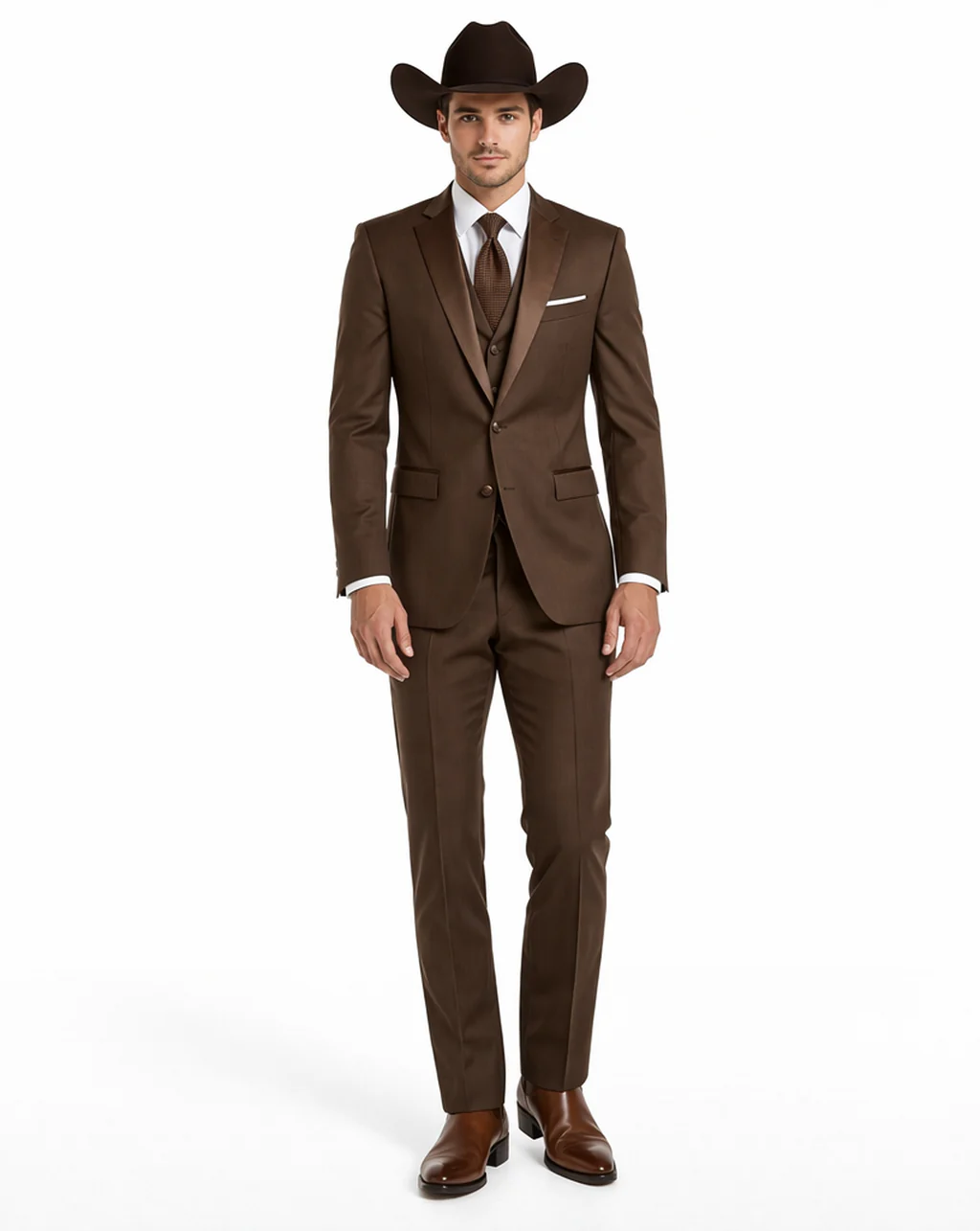 Western Suit - Trajes Para Hombres - Cowboy Formal Attire - Trajes De Novio - Chocolate