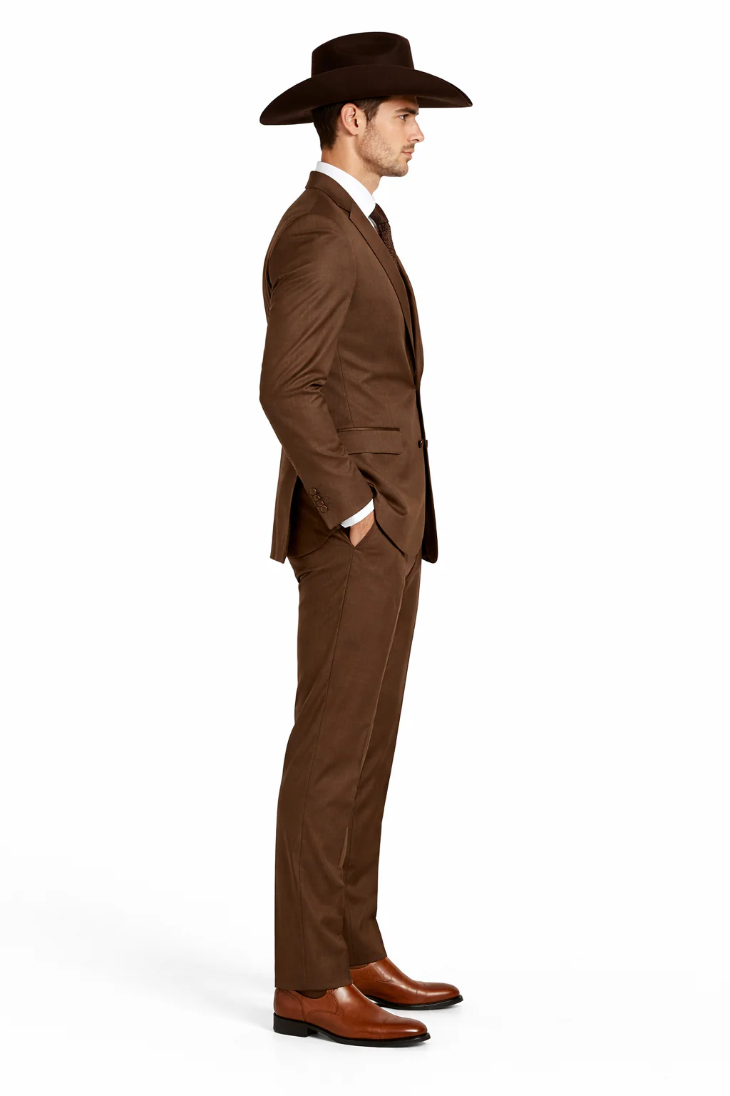 Western Suit - Trajes Para Hombres - Cowboy Formal Attire - Trajes De Novio - Chocolate - Image 3