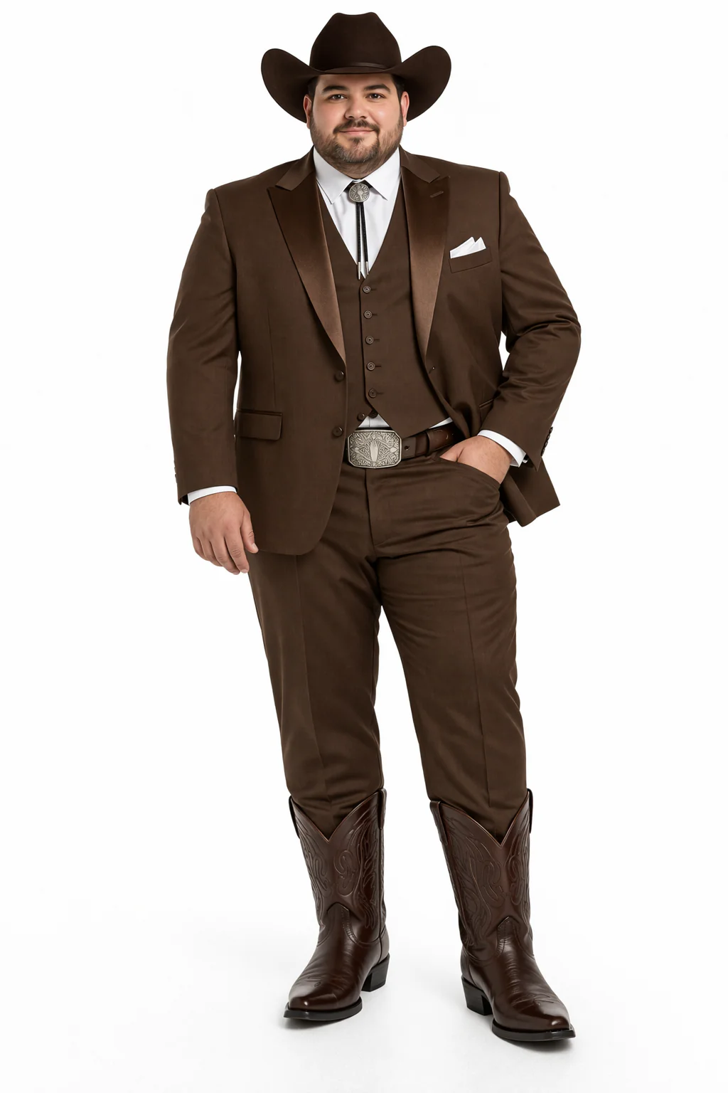 Western Suit - Trajes Para Hombres - Cowboy Formal Attire - Trajes De Novio - Chocolate - Image 7