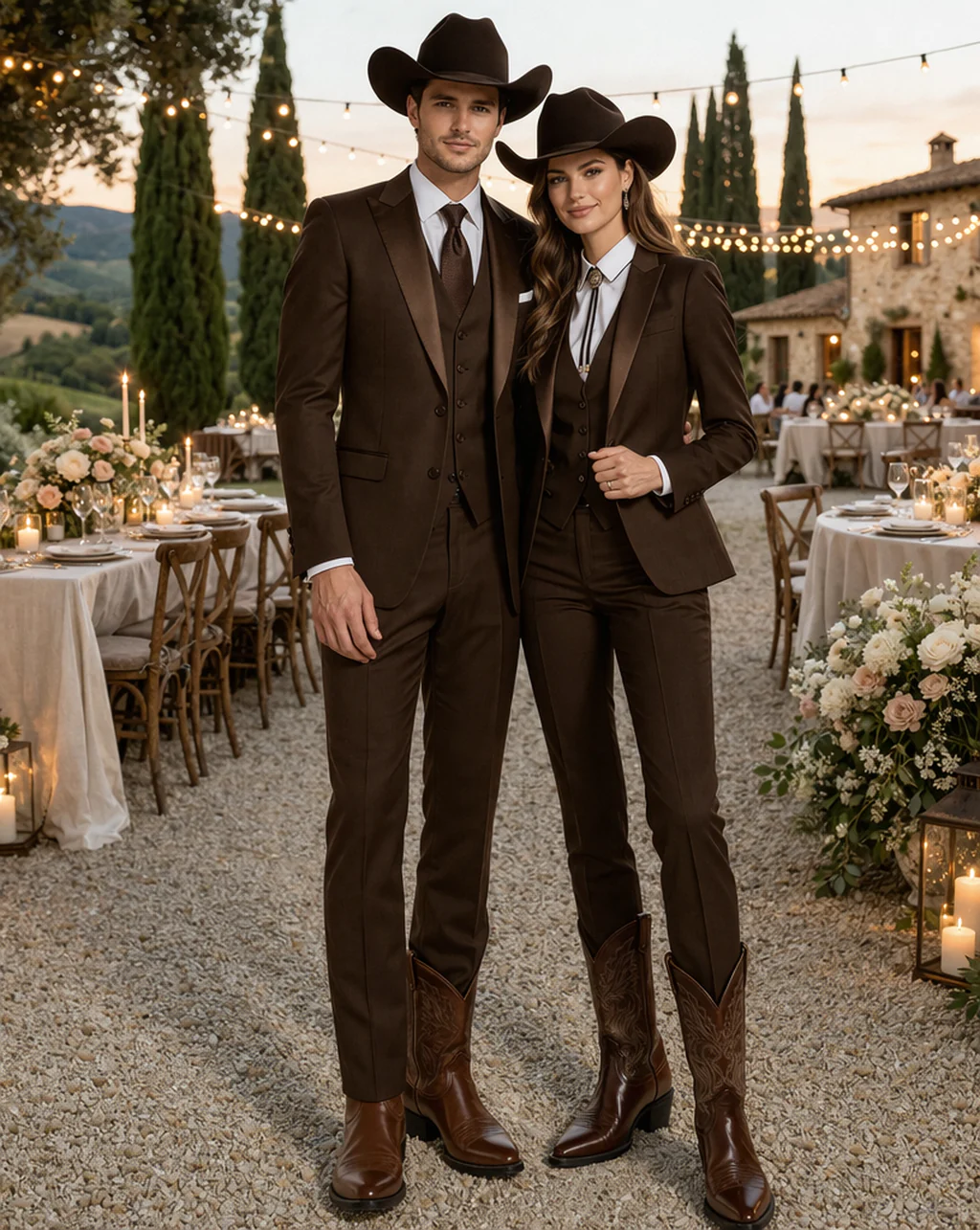 Western Suit - Trajes Para Hombres - Cowboy Formal Attire - Trajes De Novio - Chocolate - Image 8