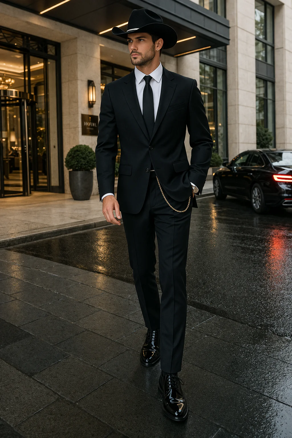 Western Suit - Trajes Para Hombres - Cowboy Formal Attire - Trajes De Novio - Four Button Black Suit - Image 8