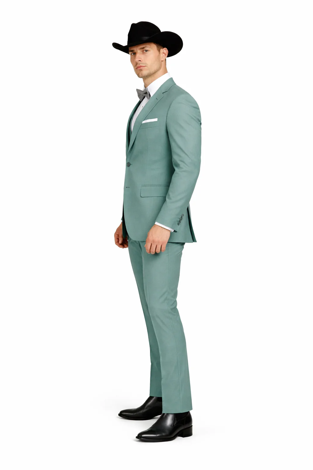 Western Suit - Trajes Para Hombres - Cowboy Formal Attire - Trajes De Novio - Green - Image 3