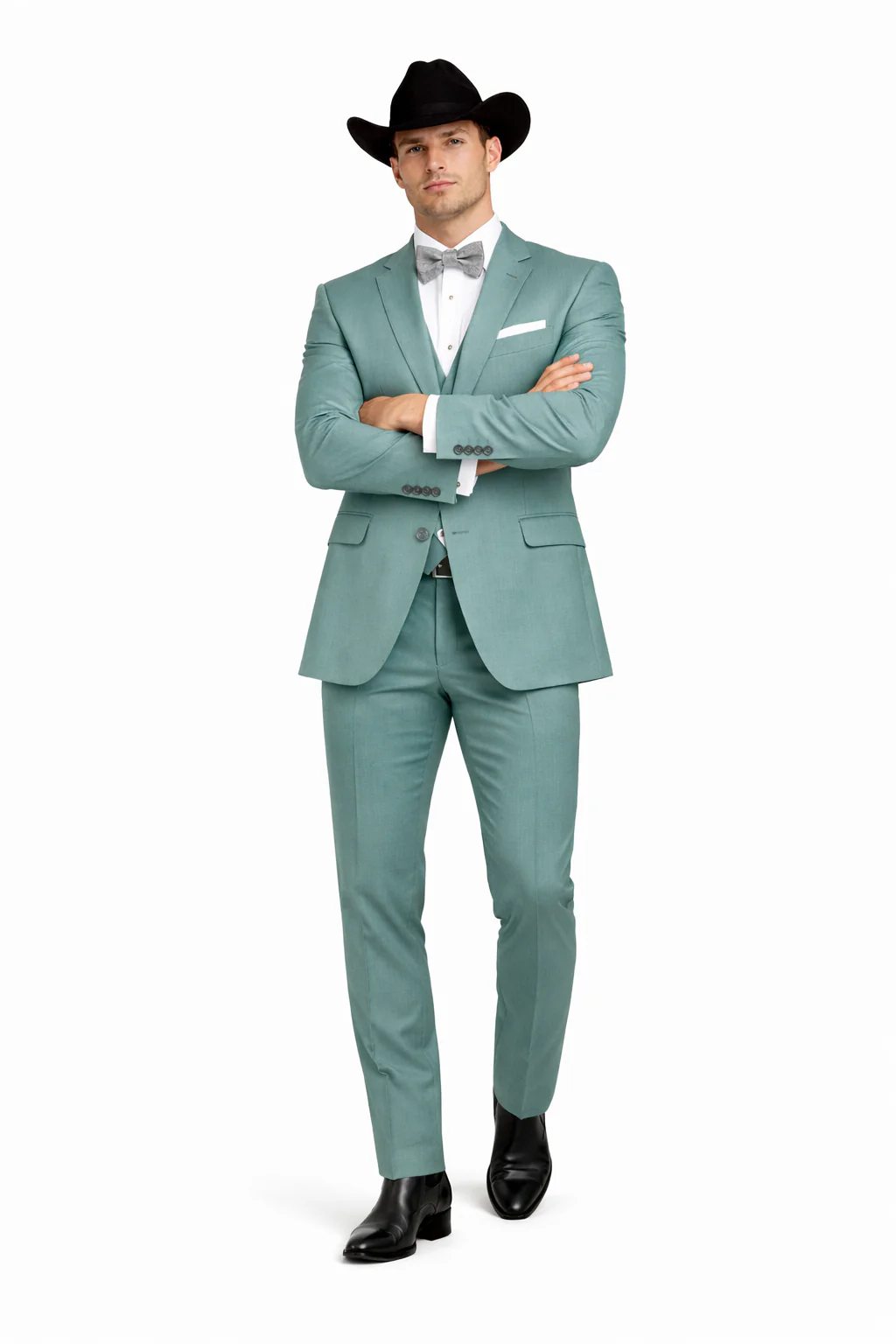 Western Suit - Trajes Para Hombres - Cowboy Formal Attire - Trajes De Novio - Green - Image 5