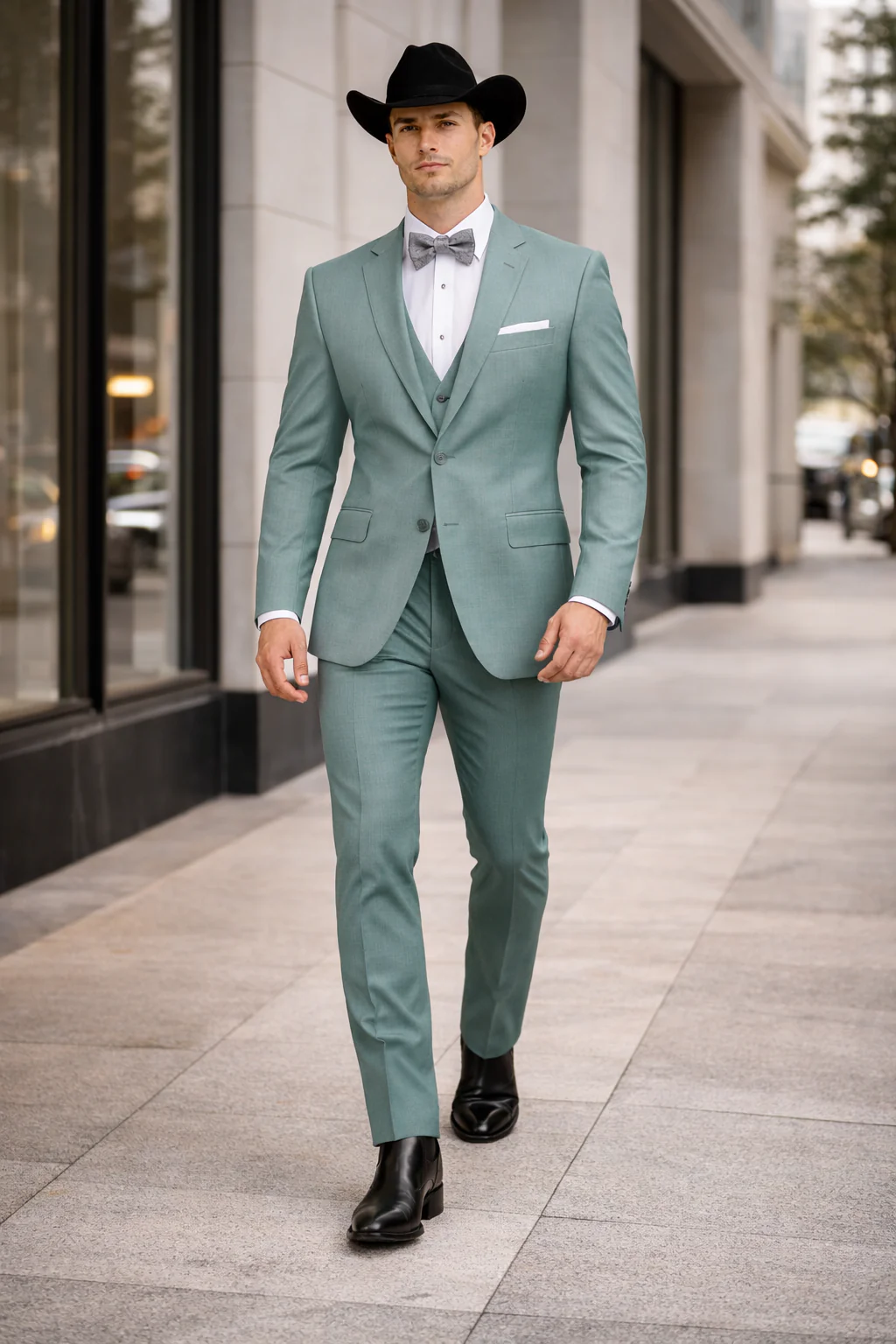Western Suit - Trajes Para Hombres - Cowboy Formal Attire - Trajes De Novio - Green - Image 8