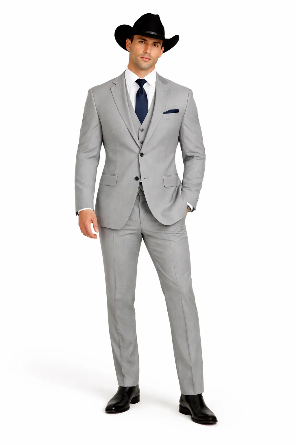 Western Suit - Trajes Para Hombres - Cowboy Formal Attire - Trajes De Novio - Grey