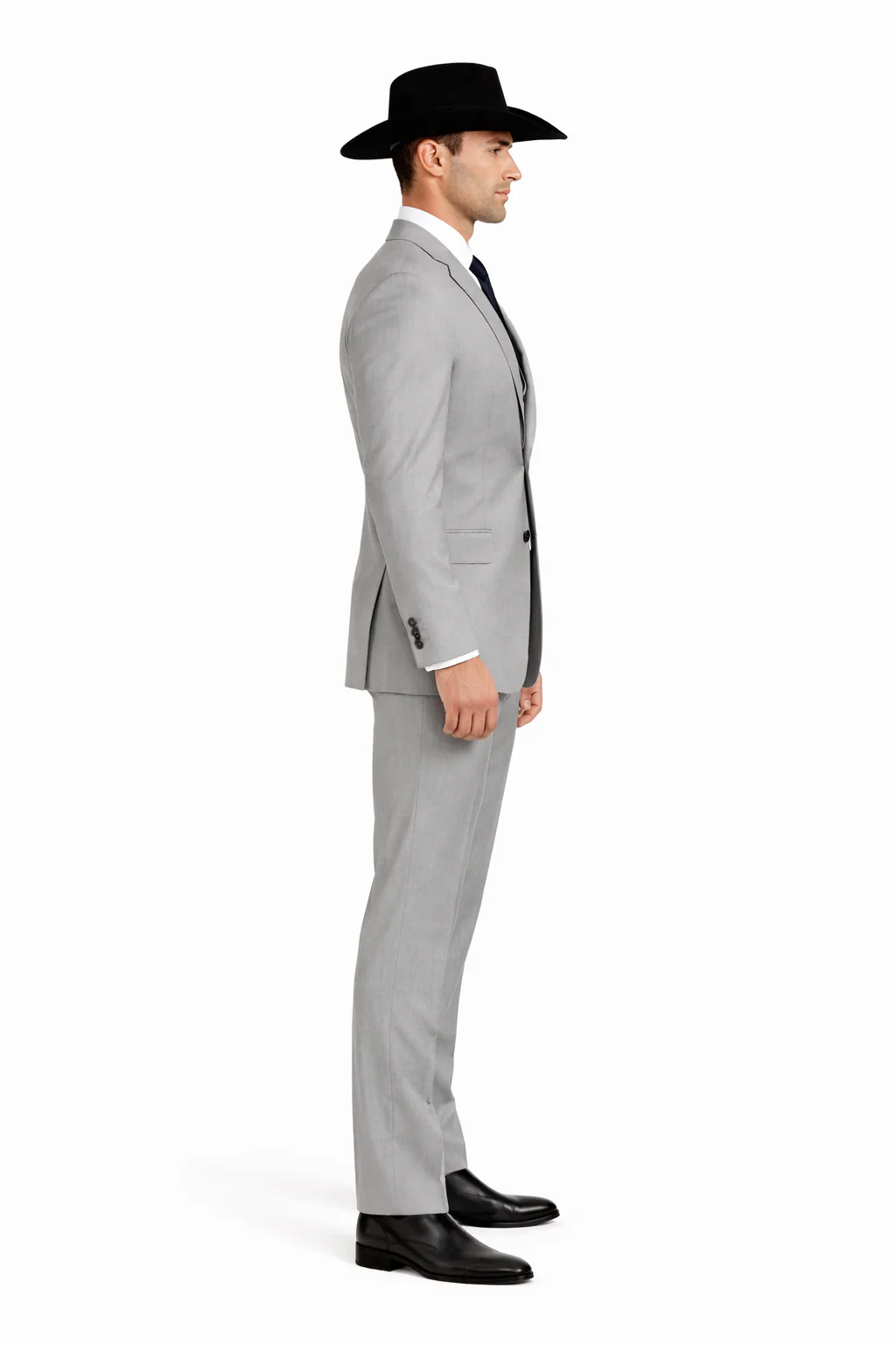 Western Suit - Trajes Para Hombres - Cowboy Formal Attire - Trajes De Novio - Grey - Image 3