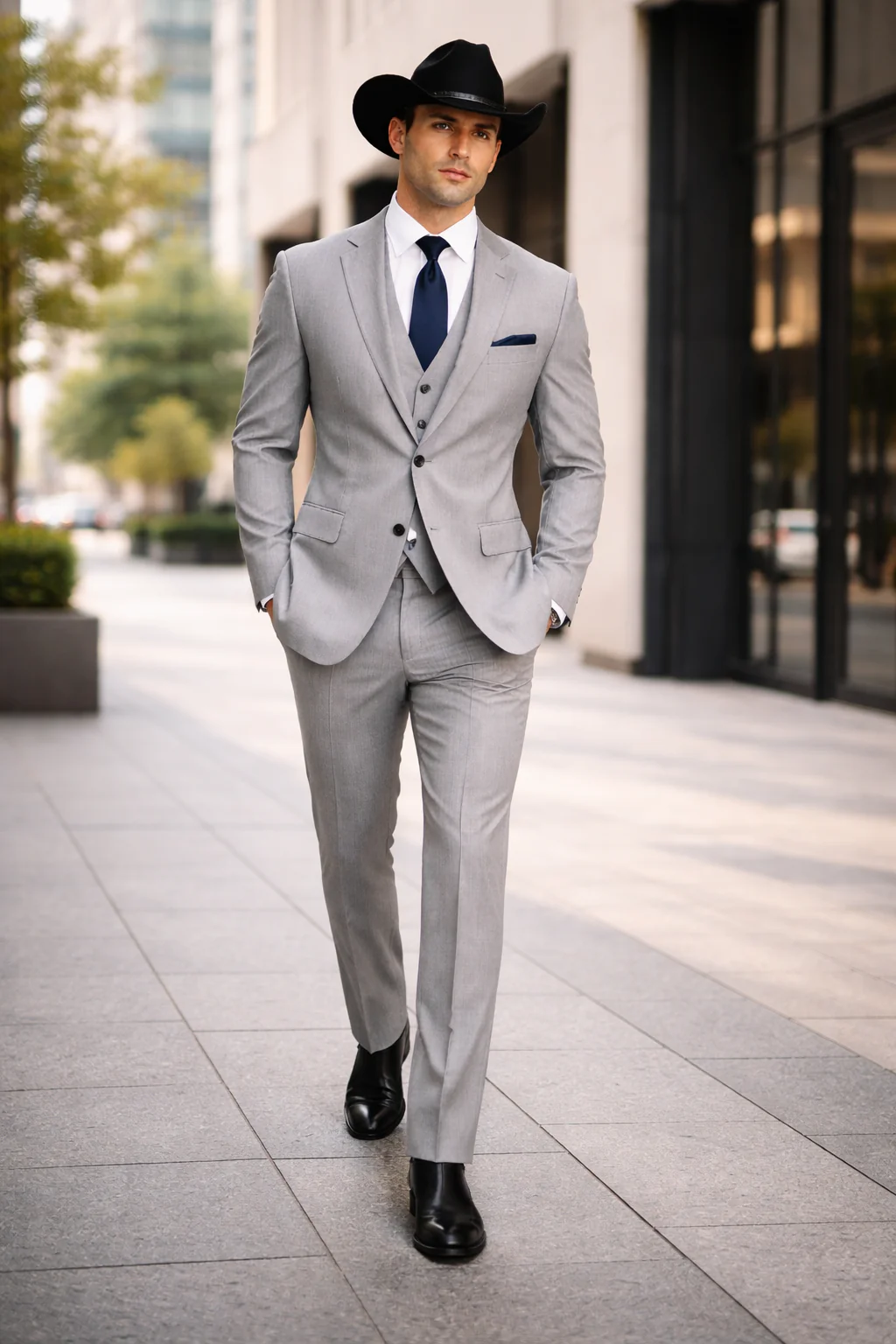 Western Suit - Trajes Para Hombres - Cowboy Formal Attire - Trajes De Novio - Grey - Image 8