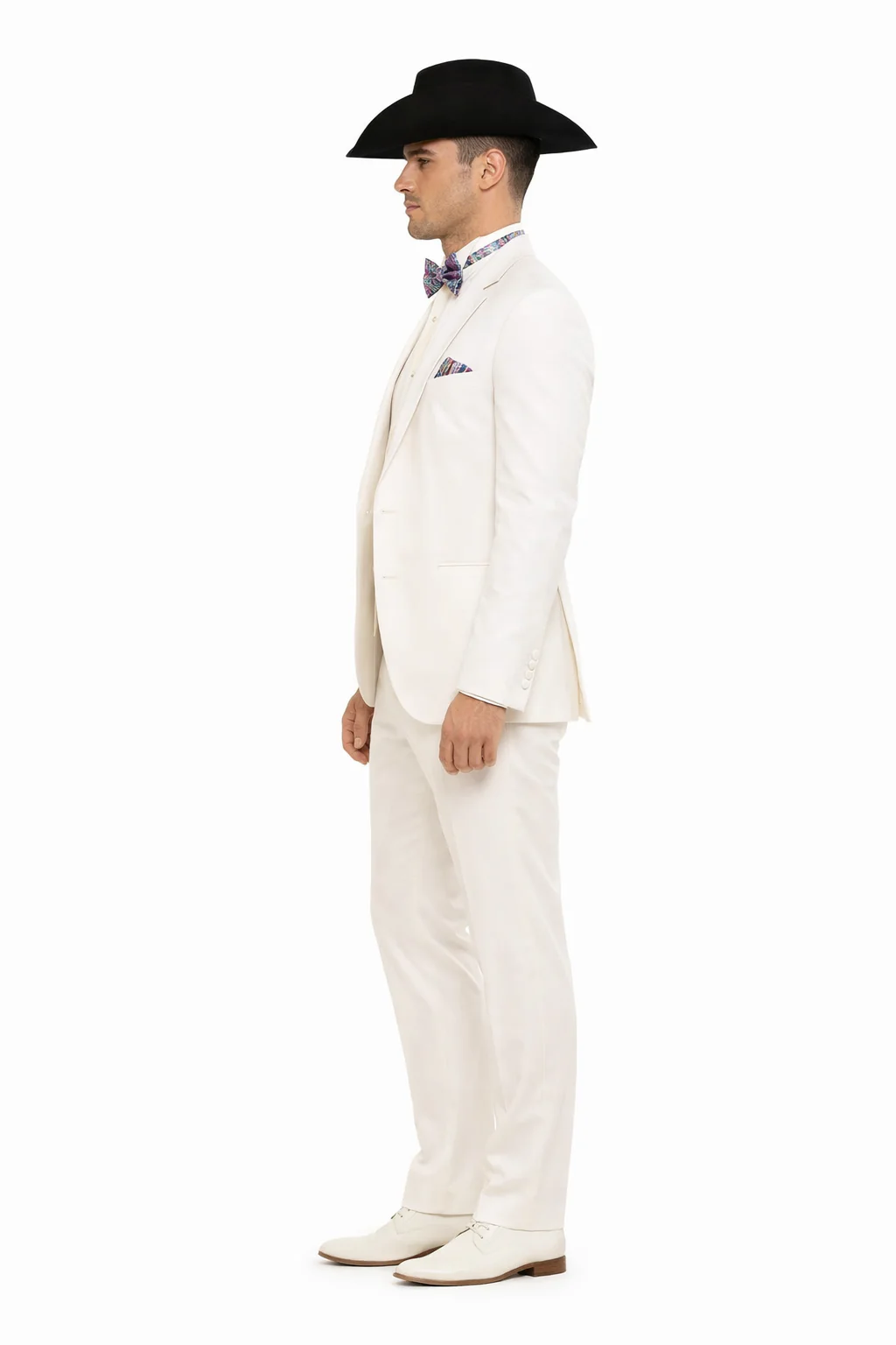 Western Suit - Trajes Para Hombres - Cowboy Formal Attire - Trajes De Novio - Ivory - Image 3